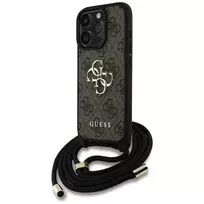 Guess 4G Big Logo Cord Strap Crossbody Case, skirta Apple iPhone 16 Pro - Ruda