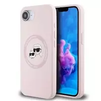 Karl Lagerfeld Silicone Karl & Choupette Heads MagSafe Case for iPhone 16e / 17e Pink