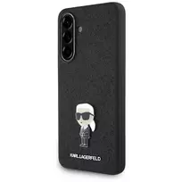 Karl Lagerfeld Fixed Glitter Ikonik Logo Metal Pin Back Cover, Samsung Galaxy A56 5G (Juoda)