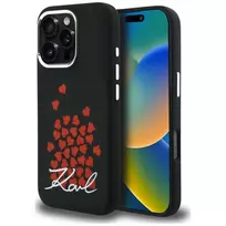 Karl Lagerfeld Silicone Heart SignLogo MagSafe Case for iPhone 16 Pro Max Black