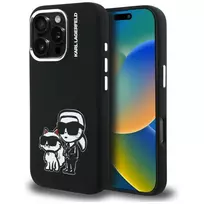 KARL LAGERFELD Silicone Karl & Choupette Sketch MagSafe Case, Apple iPhone 16 Pro Max, Juoda