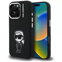 KARL LAGERFELD Silicone Karl Sketch MagSafe Case, skirta Apple iPhone 16 Pro, juoda