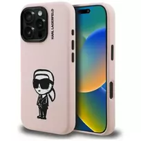KARL LAGERFELD Silicone Karl Sketch MagSafe Case for iPhone 16 Pro Pink