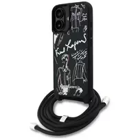 Karl Lagerfeld Crossbody GrainedPattern & Logo Case iPhone 16, juoda