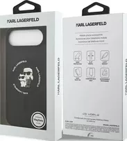 KARL LAGERFELD Silicone Karl & Choupette Ring MagSafe Dėklas Apple iPhone Air - Juodas
