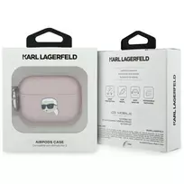 KARL LAGERFELD Monogram Karl Head Dėklas, skirtas AirPods Pro 3, Rožinis