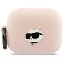 Karl Lagerfeld silikoninis Choupette galvos 3D dėklas AirPods Pro 3, rožinis