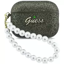 Guess Glitter Pearl Strap Dėklas, skirtas AirPods Pro 1 ir 2 kartai - Chaki