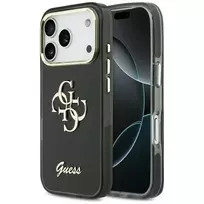 Guess IML 4G Script Metal Dėklas Apple iPhone 17 Pro Juodas