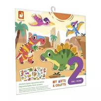 Janod My Arts & Crafts Dinozaurų daugkartinio naudojimo lipdukų rinkinys vaikams nuo 2 m.