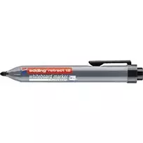 EDDING Retract 12 Permanent Marker Set - 10 Black Markers, Chisel Nib 1.5-3 mm, Retractable, Quick-Drying, Waterproof, Low-Odor
