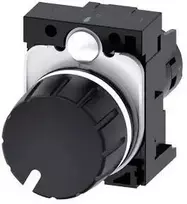Siemens SIRIUS ACT potenciometras 3SU1200-2PS10-1AA0, 10 kOhm, 22 mm, juodas, su varžtų gnybtais