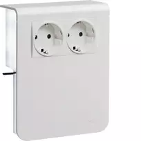 HAGER prietaisų laikiklis SL201159009016 2 lizdų elektros lizdas 20x115mm traffic white (RAL 9016)