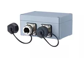 METZ CONNECT 1401010620ME Pramoninė Ethernet jungčių dėžutė, pilka, metalinė, IP67, 124x78x57 mm