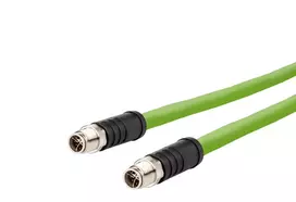 METZ CONNECT pramoninis Ethernet kabelis M12 – M12 8 kontaktų X-koduotas CAT 6a S/FTP 10 m žalias atsparus sukimui be halogenų