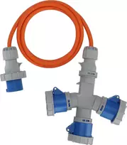 Brennenstuhl 1167670202 prailginimo kabelis CEE 3 krypčių skirstytuvas 16A 2m H07RN-F 3G 2.5 mm² IP44