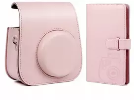 LOVEINSTANT 2-in-1 rinkinys: Apsauginis dėklas ir fotoalbumas, skirtas Fuji Instax Mini 11 - Rožinis