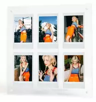 LOVEINSTANT Stovintis nuotraukų rėmelis 6 nuotraukoms, suderinamas su Fujifilm Instax Mini / Xiaomi / Polaroid / Canon / HP / Kodak - Zink / Skaidrus