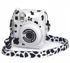 LOVEINSTANT Dėklas, skirtas Fujifilm Instax Mini 12, su lipdukais – karvės raštas