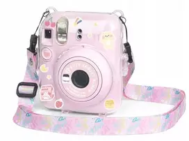 LOVEINSTANT Dėklas Fujifilm Instax Mini 12 su lipdukais - Jogurto Zuikis