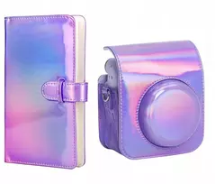 LOVEINSTANT Dėklas ir Fotoalbumas, skirtas Fujifilm Instax Mini 12 + 96 nuotraukų albumas / Sparkle Purple