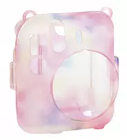 LOVEINSTANT Apsauginis Dėklas Fujifilm Instax Mini 12 su Nuotraukų Kišene, Tamsus Įvairiaspalvis