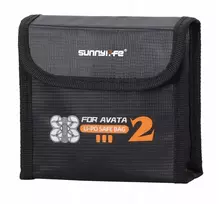SUNNYLIFE Fireproof Battery Safety Bag for 3x DJI Avata 2 Batteries - Black