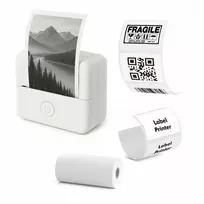 LOVEINSTANT X6 Bluetooth terminis spausdintuvas nuotraukoms, etiketėms, užrašams, lipdukams, su AI programėle, baltas