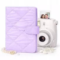LOVEINSTANT Nuotraukų albumas 108 nuotraukoms, suderinamas su Fujifilm Instax Mini 12 40 11 9 8 7 Evo LiPlay Link, violetinis, dygsniuotas