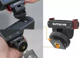 SUNNYLIFE Magnetinis greito atjungimo laikiklis su Cold Shoe ir 1/4 colio sriegiu, skirtas DJI Osmo Action 5 Pro / 4 / 3 / 2 - Juodas