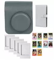 LOVEINSTANT 4-in-1 rinkinys: apsauginis dėklas, fotoalbumas (96 nuotraukoms), rėmeliai ir lipdukai, skirti Fujifilm Instax Mini 41 - Pilka