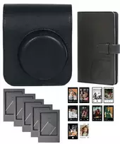 LOVEINSTANT 4-in-1 Accessory Bundle for Fujifilm Instax Mini 41 - Black Case, Album, Frames & Stickers