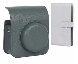 LOVEINSTANT Camera Case & Photo Album Set for Fujifilm Instax Mini 41, Grey, Holds 96 Photos