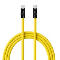 Newell USB-C į USB-C laidas 100W, 2m, Silikoninis, Geltonai-Juodas
