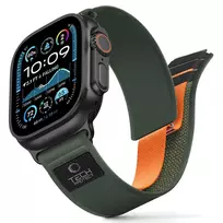 TECH-PROTECT NYLON ELITE APPLE WATCH 8 / 9 / 10 / 11 / SE / ULTRA (44 / 45 / 46 / 49 MM) GREEN/ORANGE