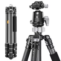 K&F Concept X284C4 anglies pluošto trikojis su BH-36 rutuline galvute, 172 cm, 16 kg apkrova, monopodu, 4 sekcijų užsukamais fiksatoriais, suderinamas su Arca-Swiss | ITwork.lt