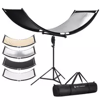 K&F Concept U-Shape 4-in-1 Curved Reflector 180x60cm su šviesos stovu ir nešimo krepšiu