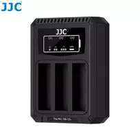 JJC trigubo USB akumuliatoriaus įkroviklis, skirtas Ricoh DB-120 (3 lizdai) - DCH-DB120TC