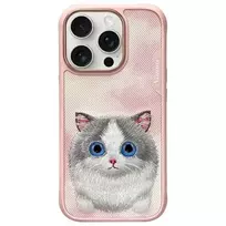 Nimmy Big Eyed Pet 2.0 Cat Case, skirta Apple iPhone 16 Pro 6.3 inch Rožinė