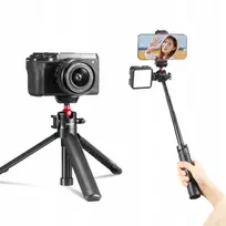 ULANZI MT-16 Mini Tripod Selfie Stick su rutuline galvute ir cold shoe, juodas