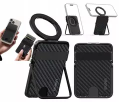 ULANZI ML25 MagSafe Wallet Stand 2-in-1 kortelių laikiklis ir telefono stovas, skirtas iPhone - juoda