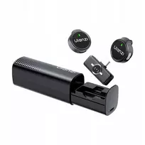 ULANZI A21 belaidis lavalier mikrofonų rinkinys su įkrovimo dėklu, 2 siųstuvais, USB-C imtuvu, 100 m veikimo nuotoliu, juodos spalvos
