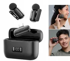 ULANZI A200 Mini Mic Belaidis Lavalier Mikrofonų Rinkinys - 2 Siųstuvai, USB-C, 100m Atstumas, Juodas