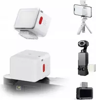 ULANZI DG01 Mini LED vaizdo šviesos šaltinis su magnetiniu laikikliu ir bato adapteriu, 1W, 500mAh, dviejų spalvų temperatūrų 2700K-6500K, baltas