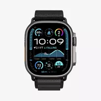 Spigen WBF1 Dirželis Apple Watch 8 / 9 / 10 / 11 / SE / Ultra (44 / 45 / 46 / 49 mm) Juodas