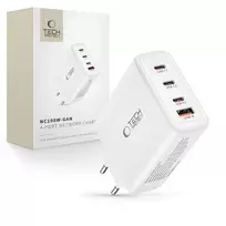 Tech-Protect NC100W-GAN 4-PORT White GaN Wall Charger 100W USB-C USB-A