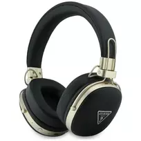 Guess „Over-Ear“ belaidės Bluetooth ausinės su ENC, metalinis trikampis logotipas, juodos