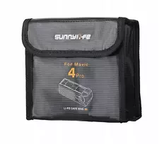 SUNNYLIFE Ugniai atsparus baterijų laikymo maišelis 3x DJI Mavic 4 Pro baterijoms - Juodas