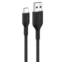Belkin BOOSTCHARGE Braided USB-C į USB-A laidas 2m juodas
