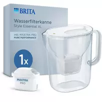 BRITA Style Essential XL baltas vandens filtro ąsotis su MAXTRA PRO Pure Performance filtro kasetė